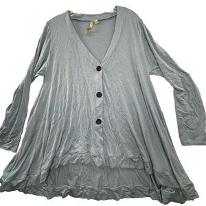 Comfy USA Tunic Top‎ Womens Medium Black Flare Lagenlook Modal